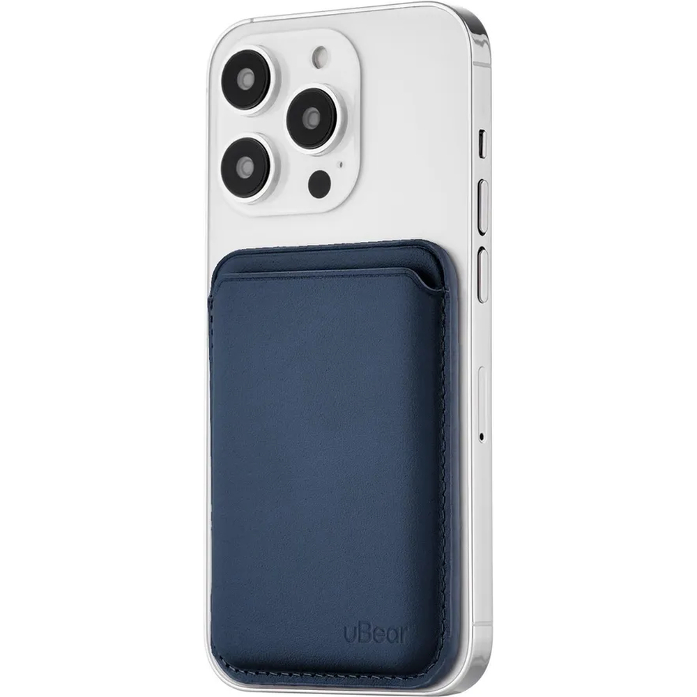 Чехол защитный uBear Leather Shell Case , кардхолдер, натуральная кожа, тёмно-синий